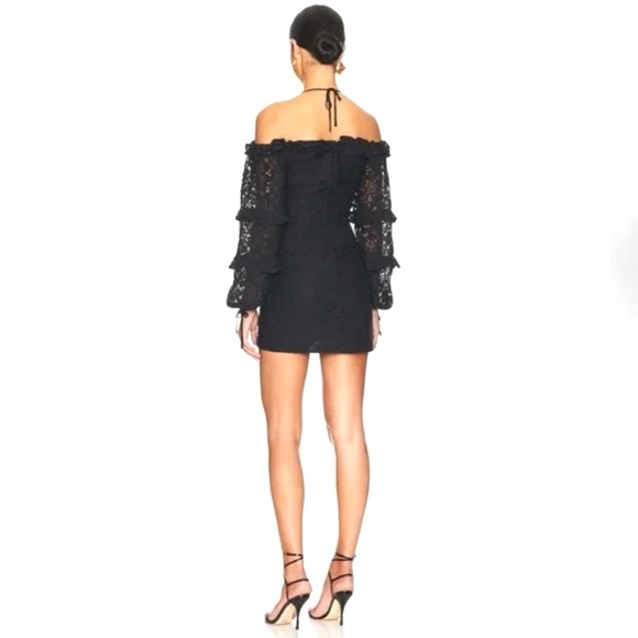 Tularosa Revolve Black Lace Lindsey Ruffle Mini Dress - Picture 3 of 17